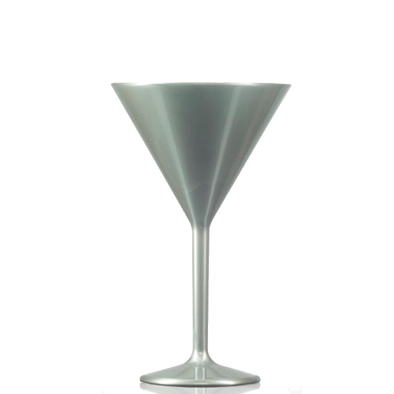 get silver Plastic Martini glass with option to print